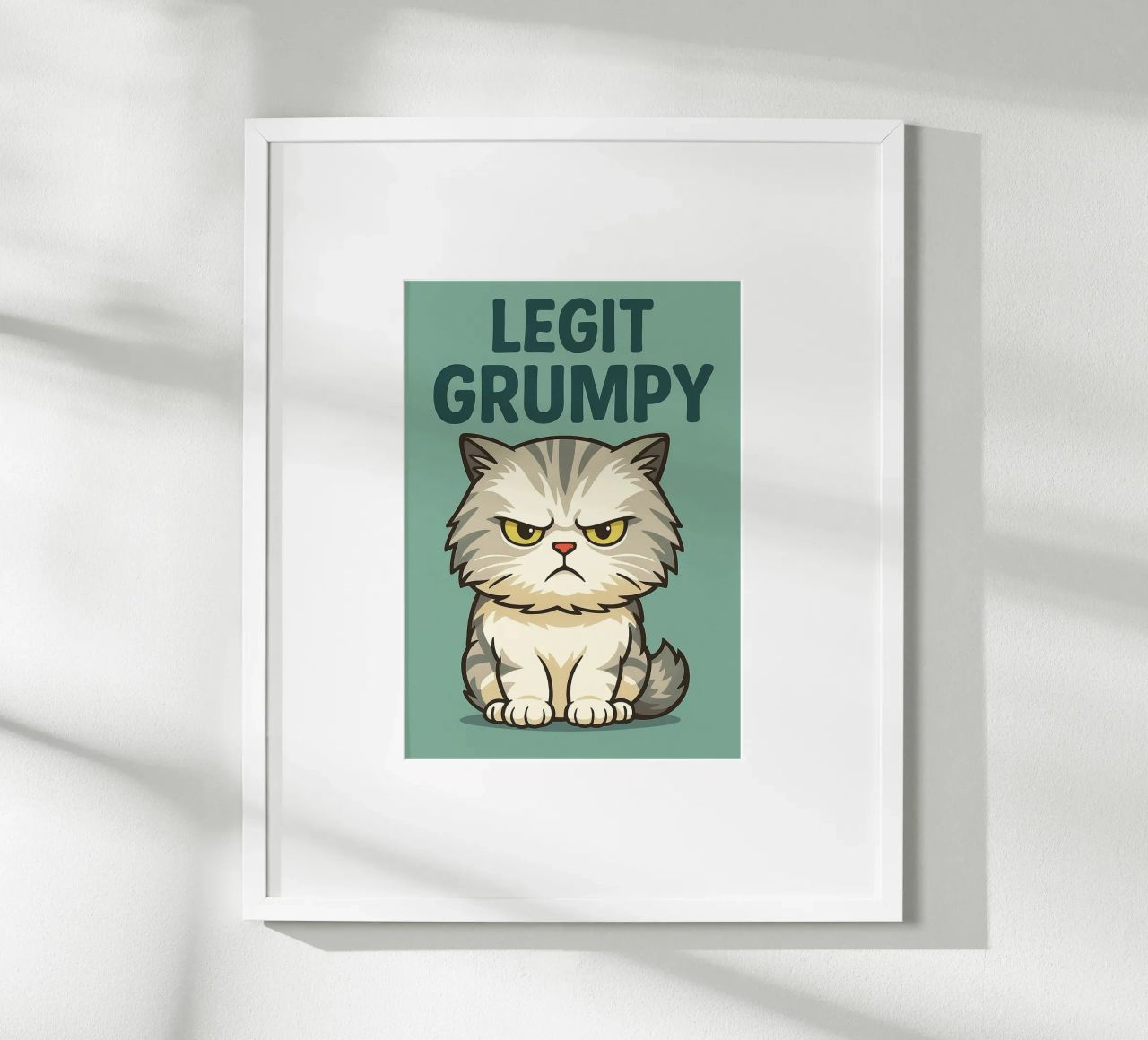 Un vrai chat grincheux poster de the gindils