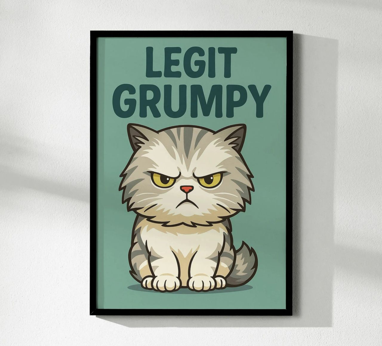 Un vrai chat grincheux poster de the gindils