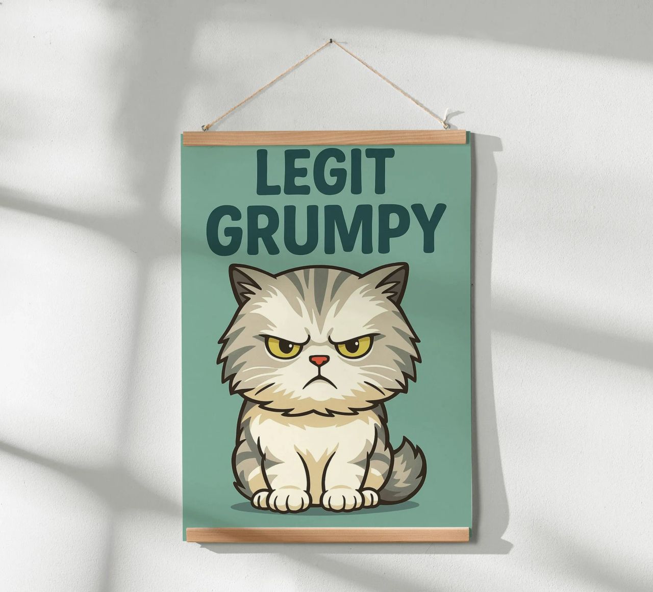 Un vrai chat grincheux poster de the gindils