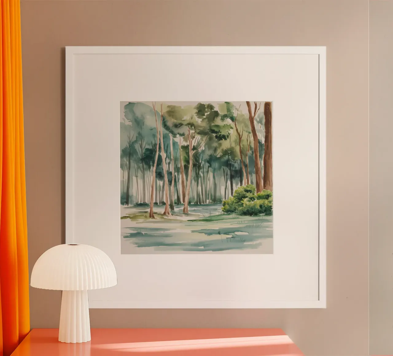 Bagliore della foresta di eucalipto poster con telaio in plastica da Mystic Grain
