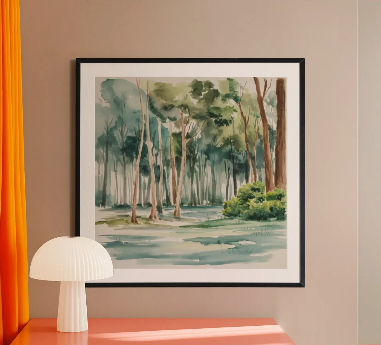 Bagliore della foresta di eucalipto poster con telaio in plastica da Mystic Grain