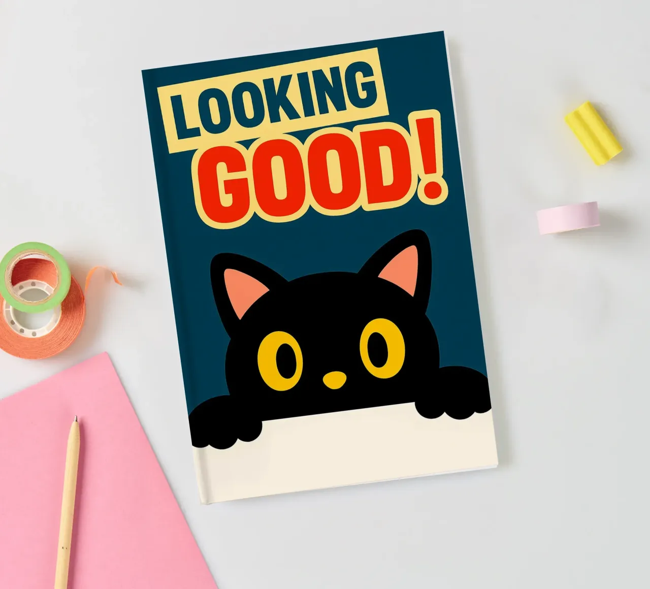 bien en vue, drôle de chat carnet de notes de the gindils