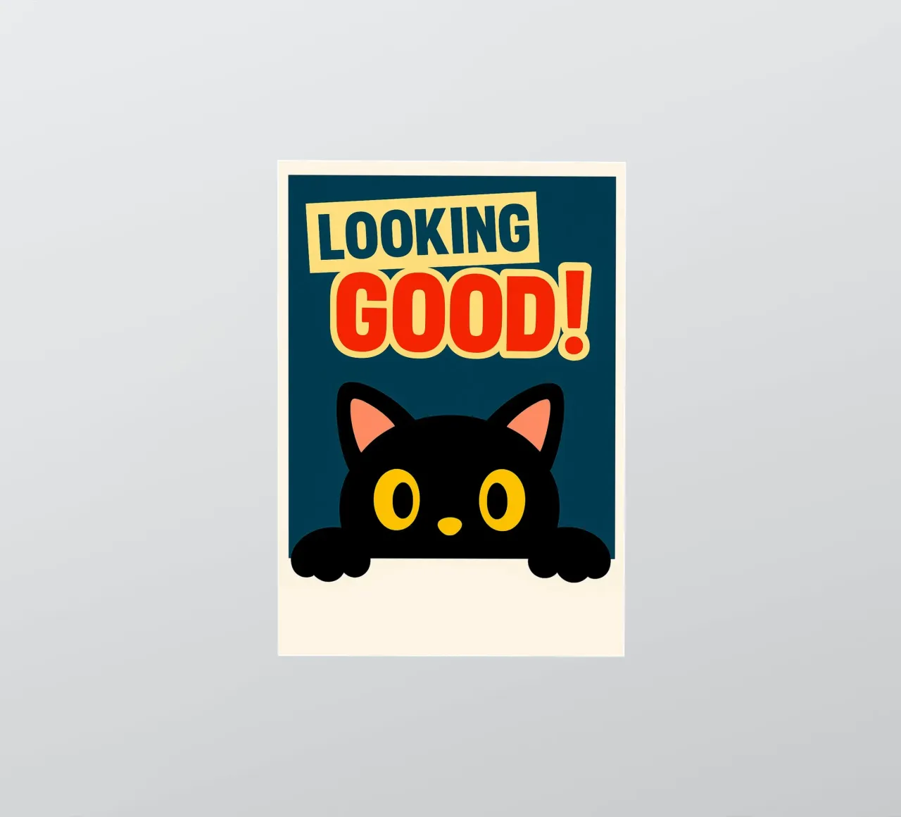 bien en vue, drôle de chat autocollant de the gindils