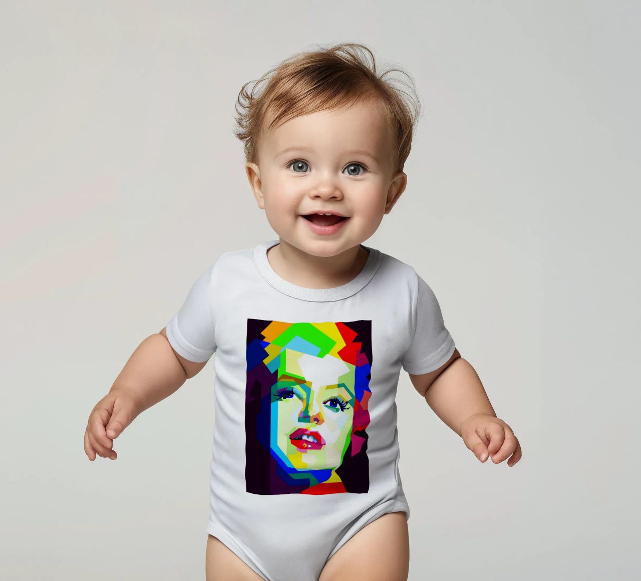 Marilyn Monroe Icona di Hollywood WPAP Trending Now body neonato maniche corte da Artkreator