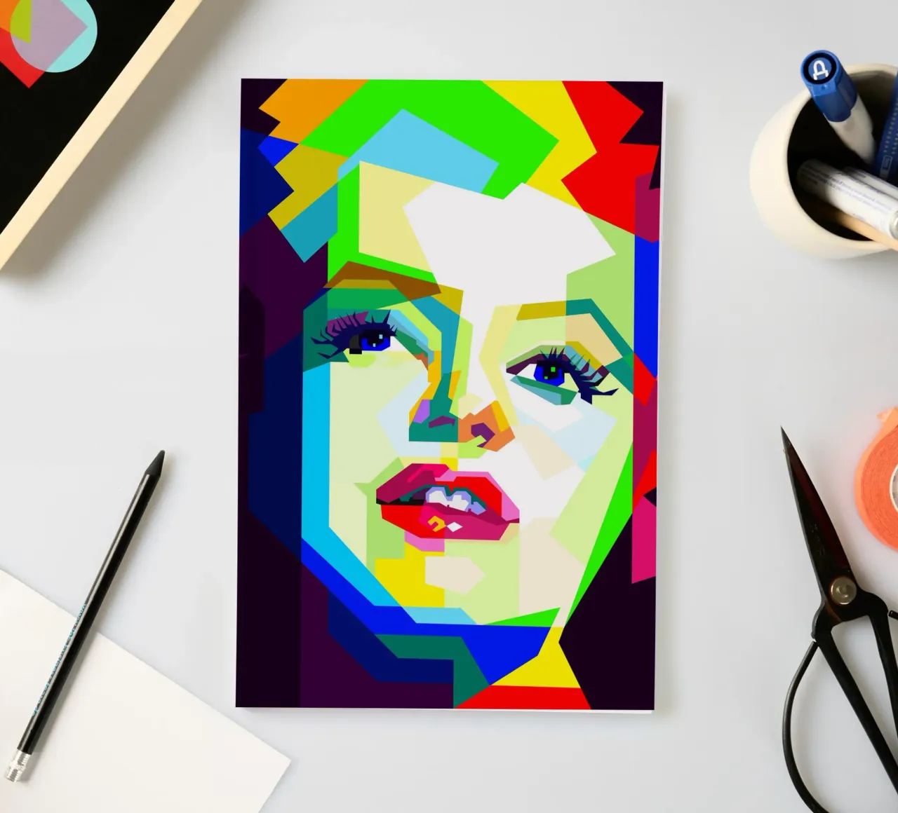 Marilyn Monroe Hollywood Icon WPAP Trending Now notebook by Artkreator