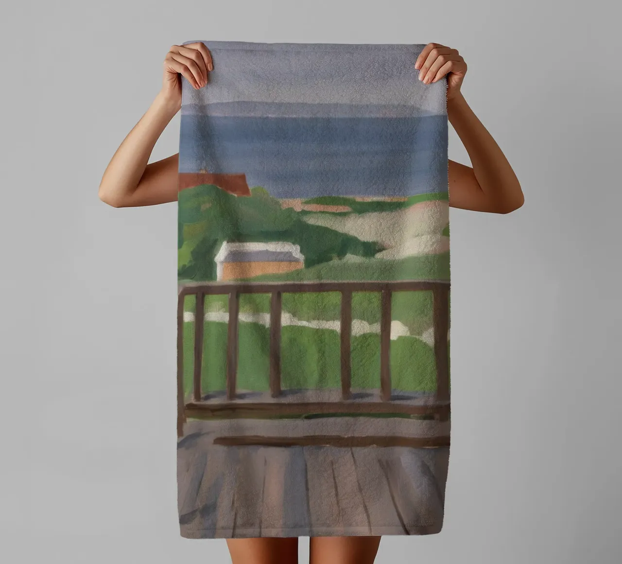 Coastal Path View towel by Mystic Grain