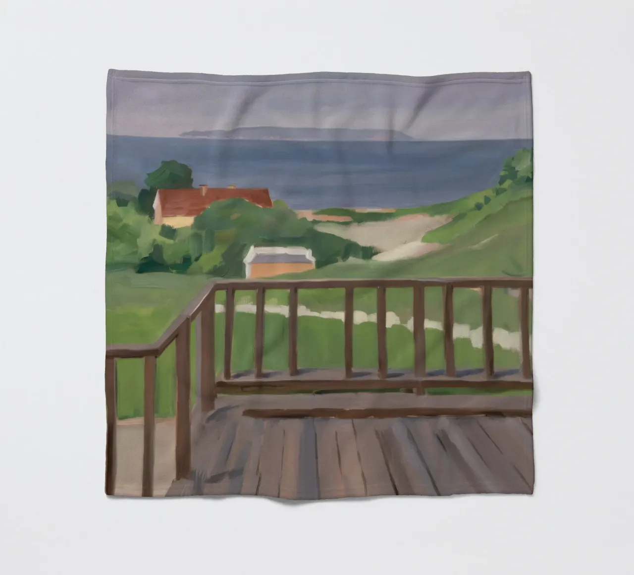 Coastal Path View fleece blanket by Mystic Grain