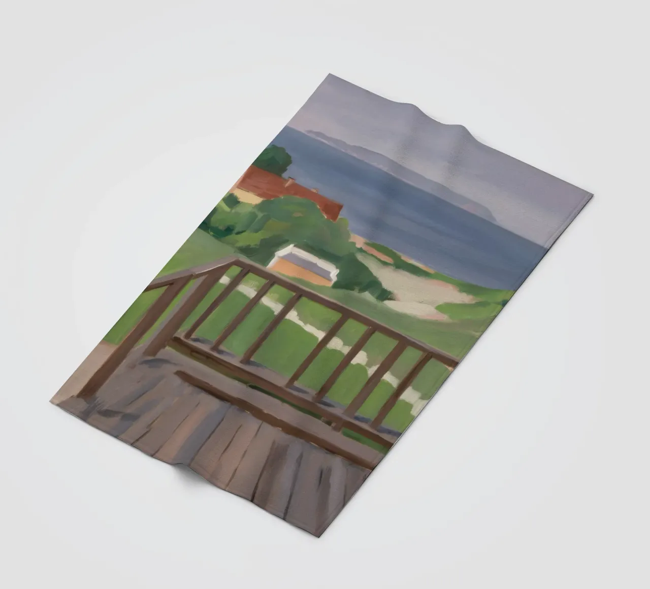 Coastal Path View fleece blanket by Mystic Grain