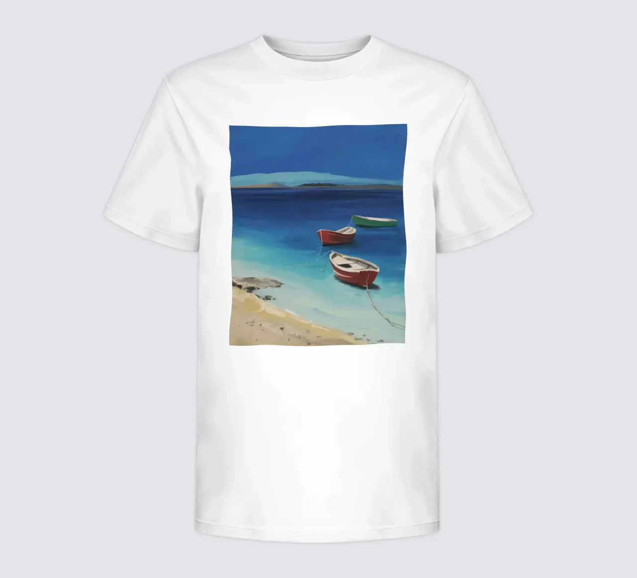 Sapphire Shore Boats kids t-shirt by Mystic Grain