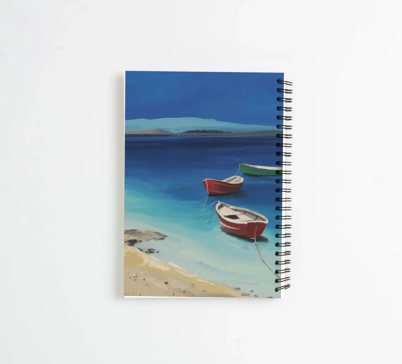 Sapphire Shore Boats spiral notebook by Mystic Grain