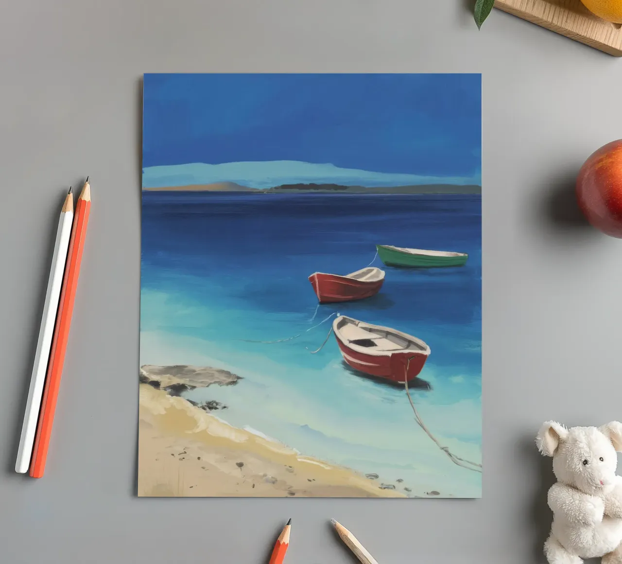 Sapphire Shore Boats sticker sheet by Mystic Grain