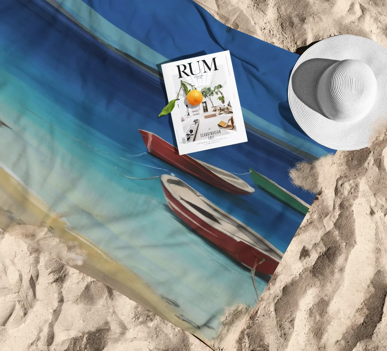Barche da riva Sapphire telo mare da Mystic Grain