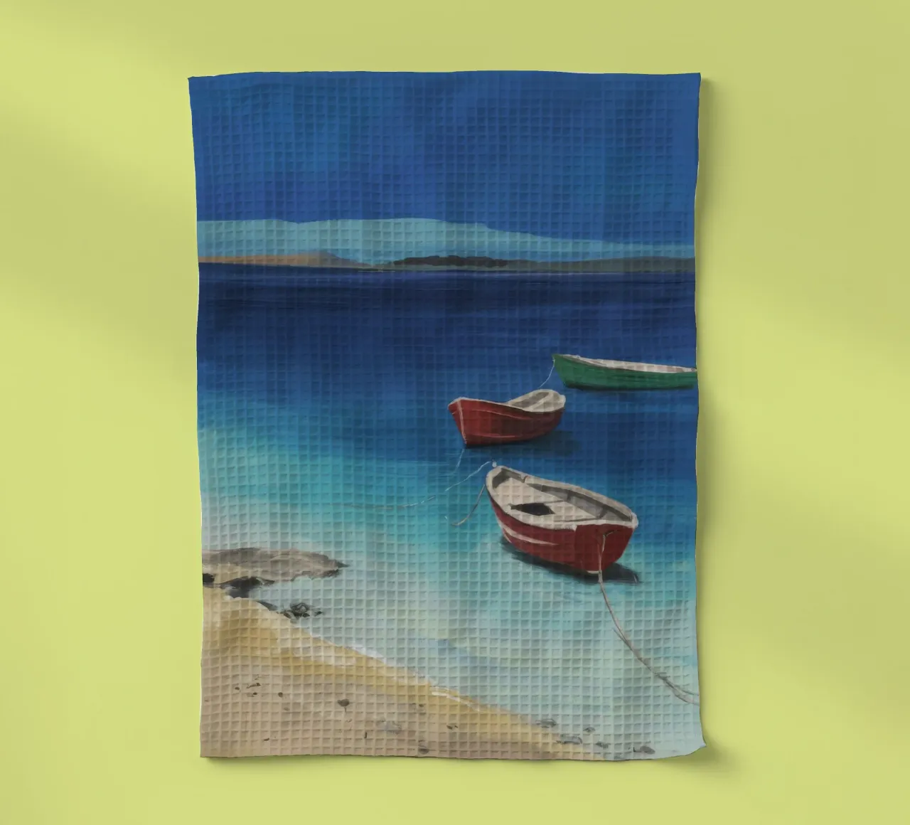 Sapphire Shore Boote Geschirrtuch von Mystic Grain