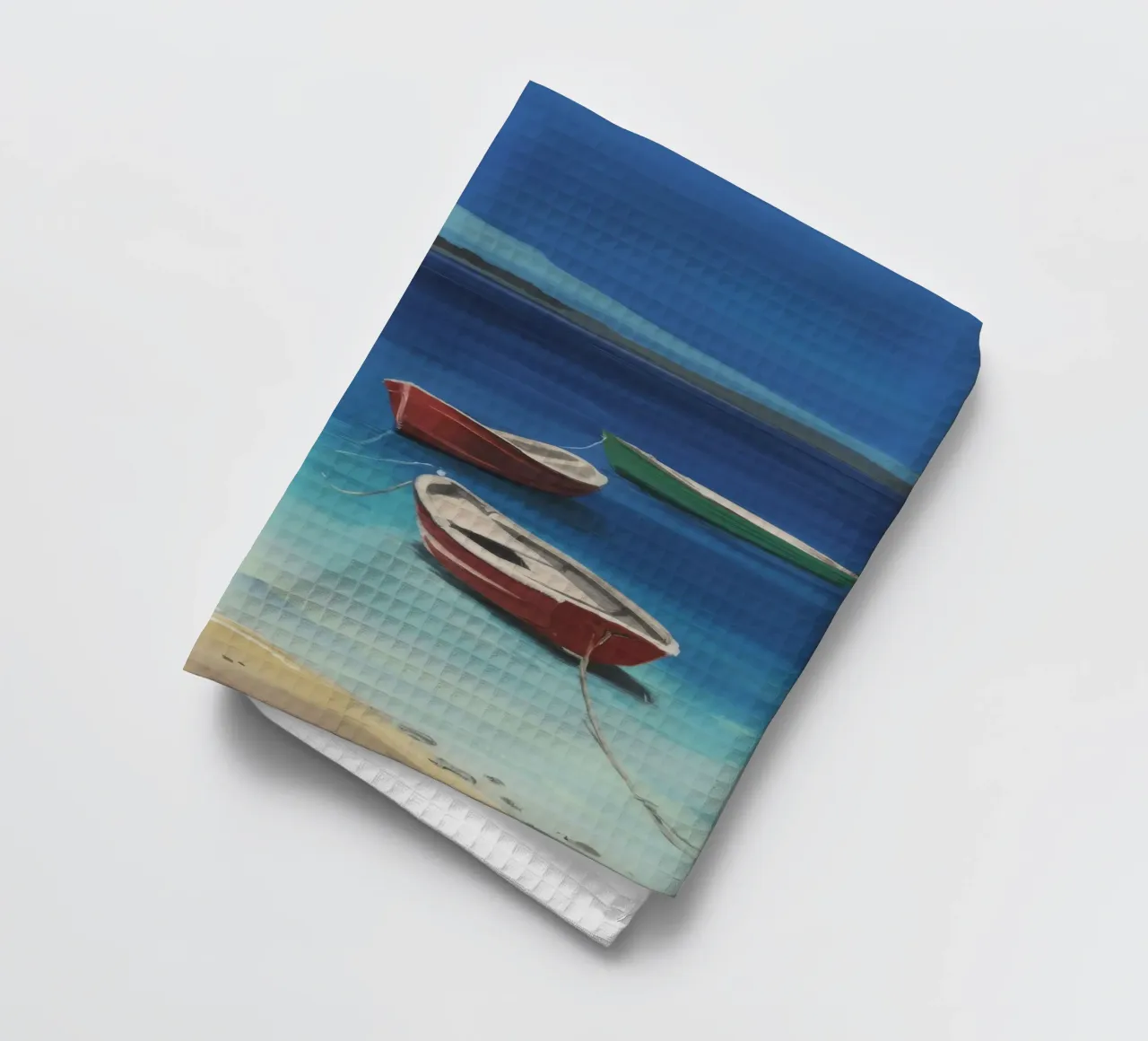 Sapphire Shore Boote Geschirrtuch von Mystic Grain