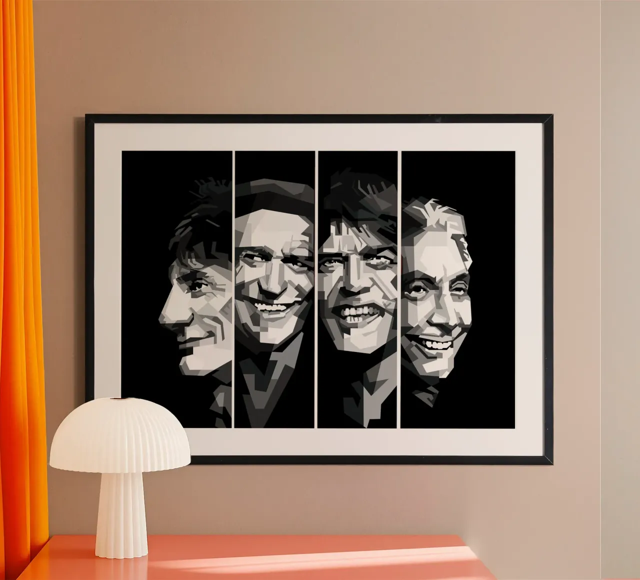 La rock band dei Rolling Stones di tendenza ora carta hahnemühle da Artkreator
