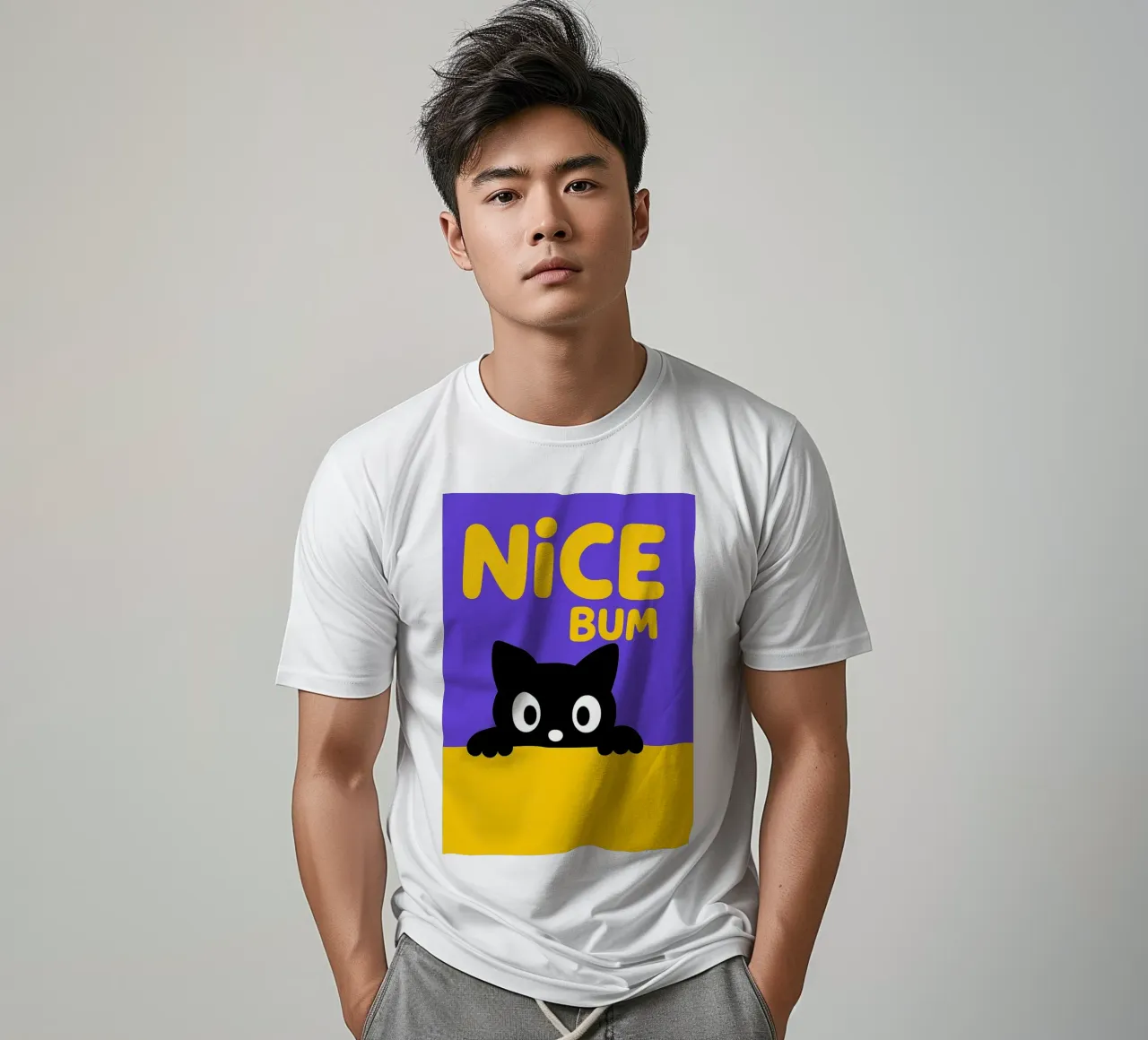 Gatto nero simpatico e divertente t-shirt da the gindils