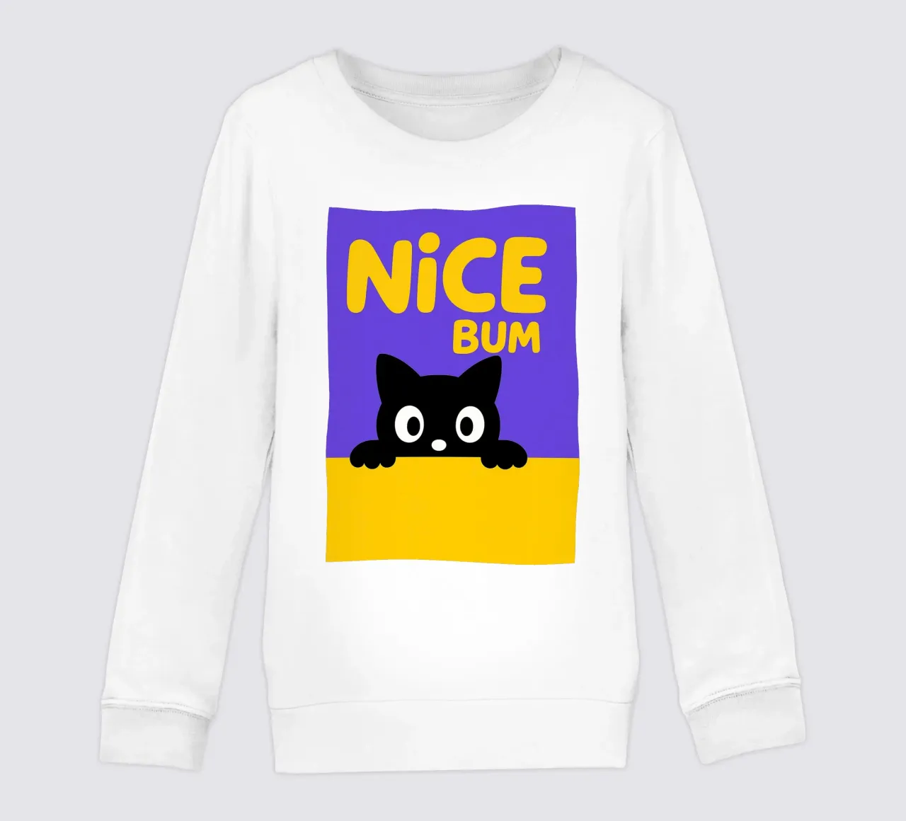 Gatto nero simpatico e divertente felpa bambino da the gindils
