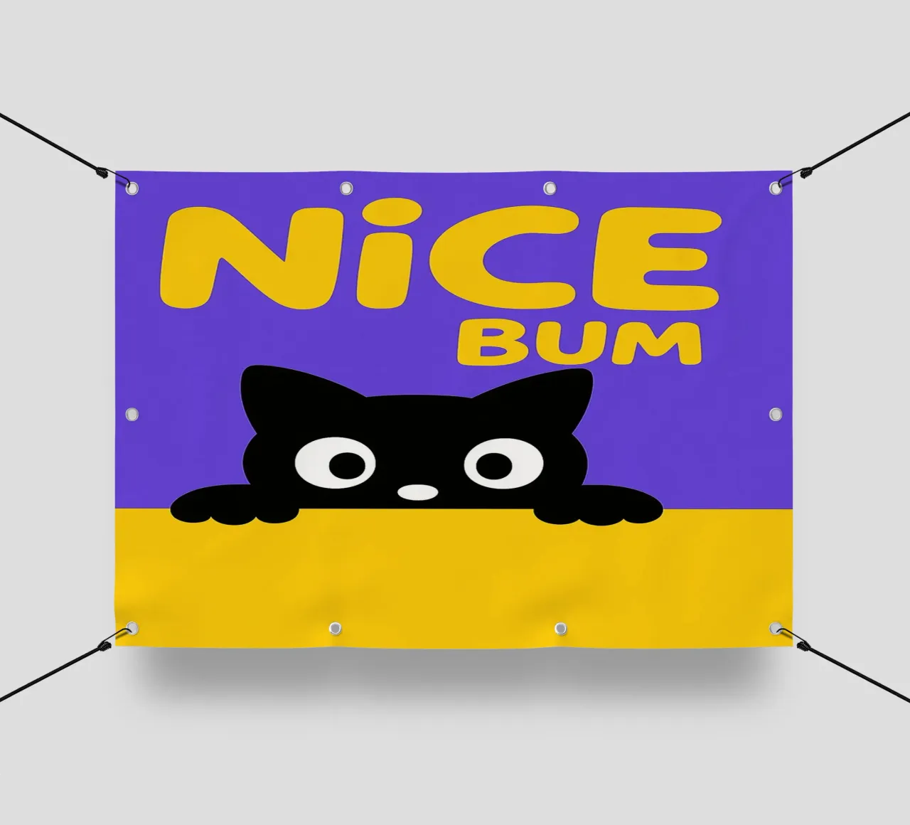 Gatto nero simpatico e divertente telo in pvc da the gindils