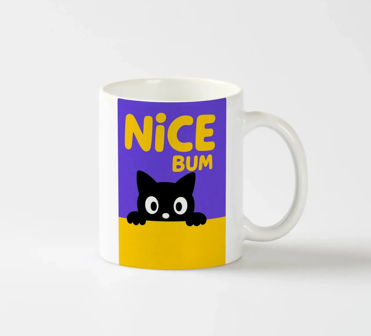 Gatto nero simpatico e divertente tazza in ceramica da the gindils