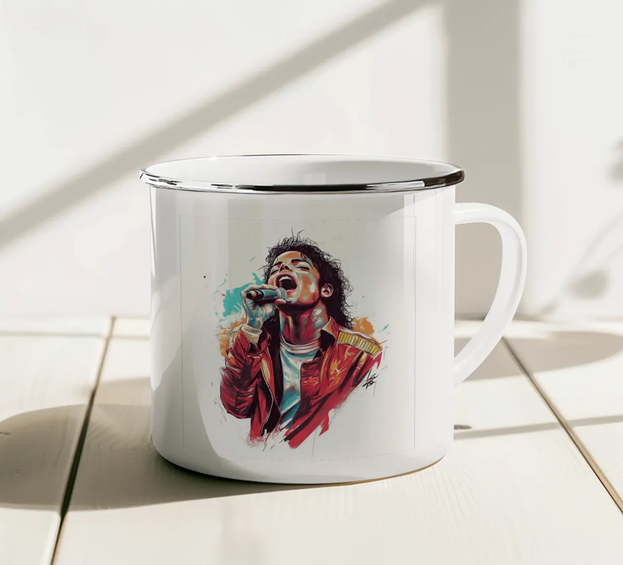 Michael Jackson (1) tazza in smalto da Motivate-Today