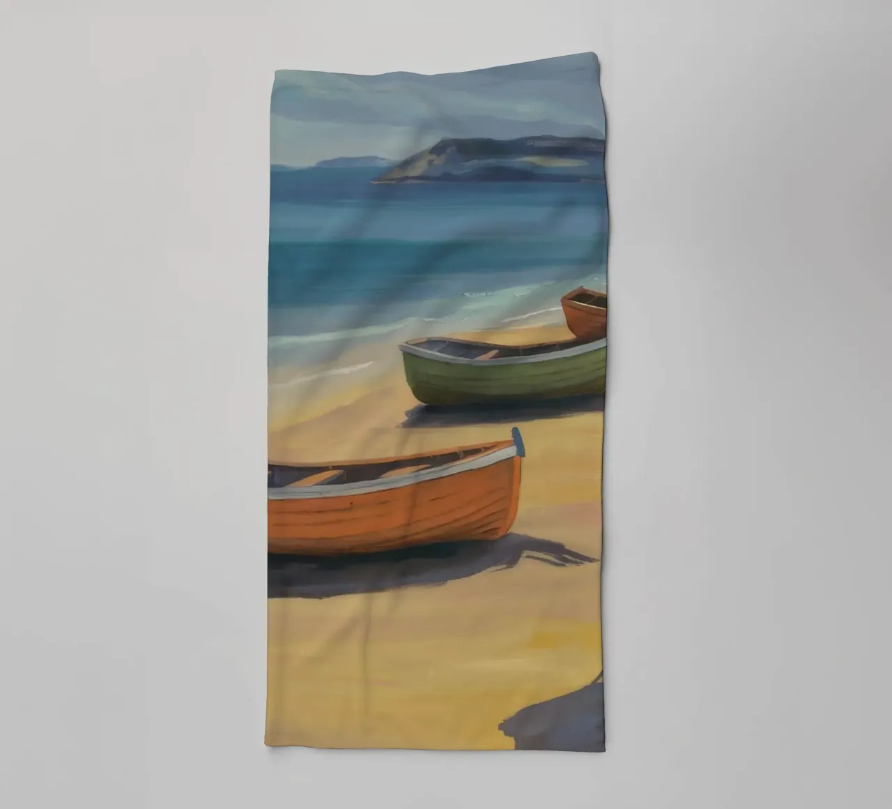 Strand Roeiboot Rust badhanddoek van Mystic Grain