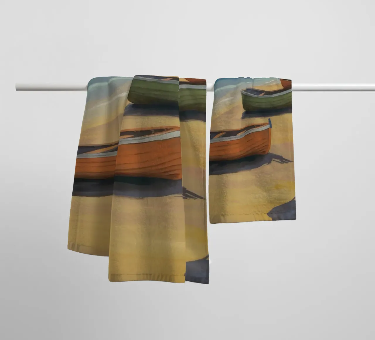 Strand Roeiboot Rust badhanddoek van Mystic Grain