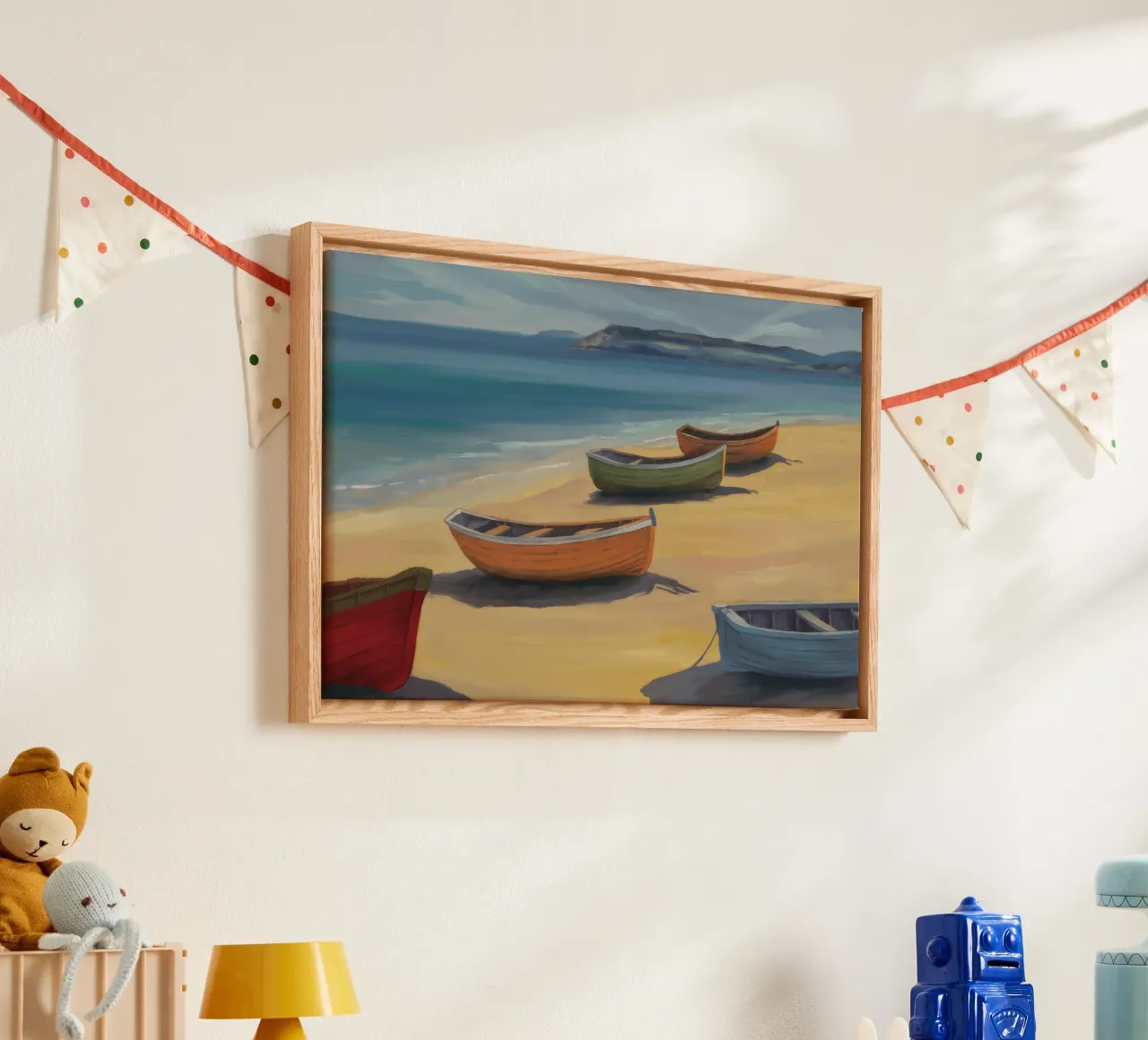 Beach Rowboat Rest canvas by Mystic Grain