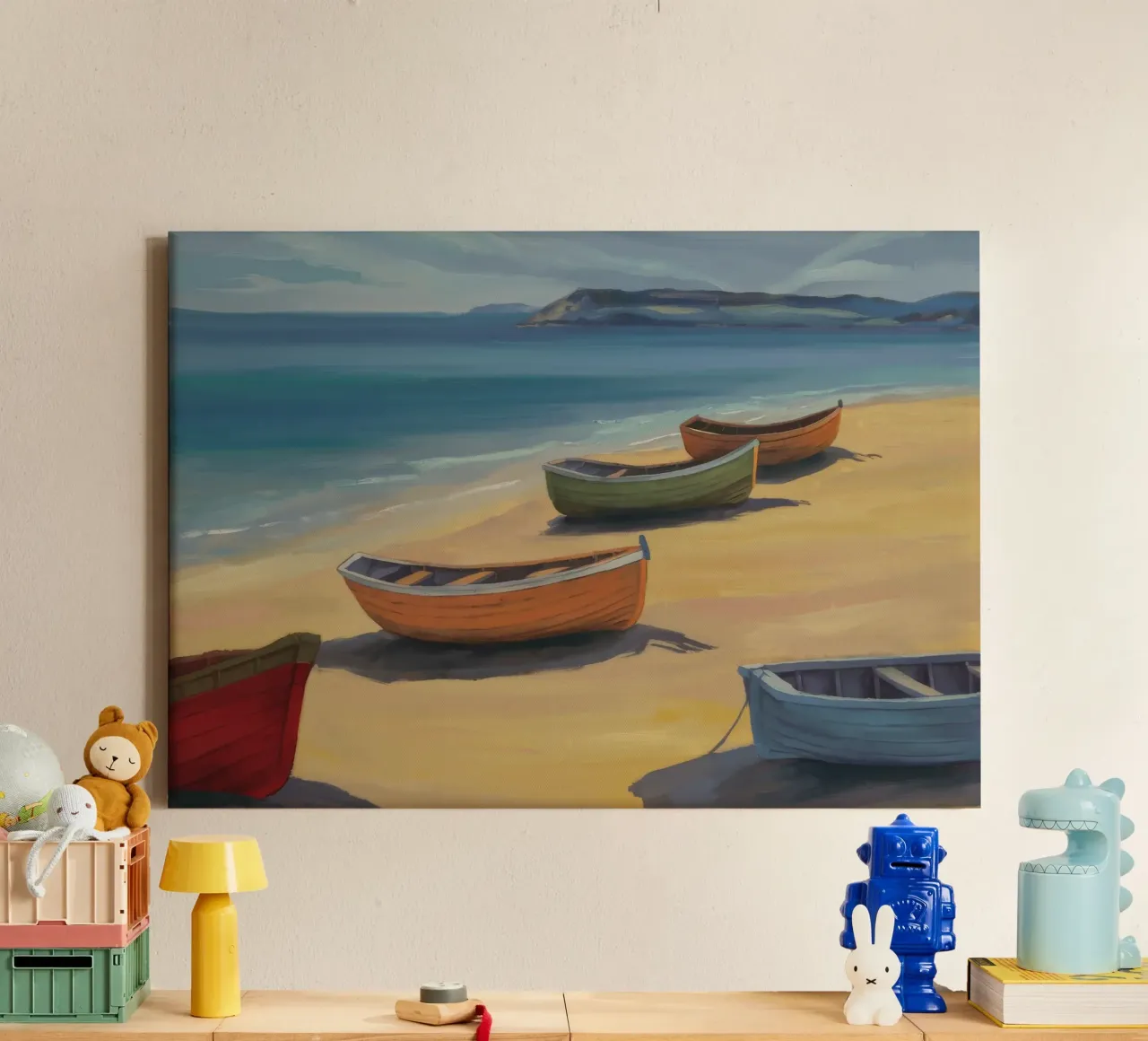 Beach Rowboat Rest canvas by Mystic Grain