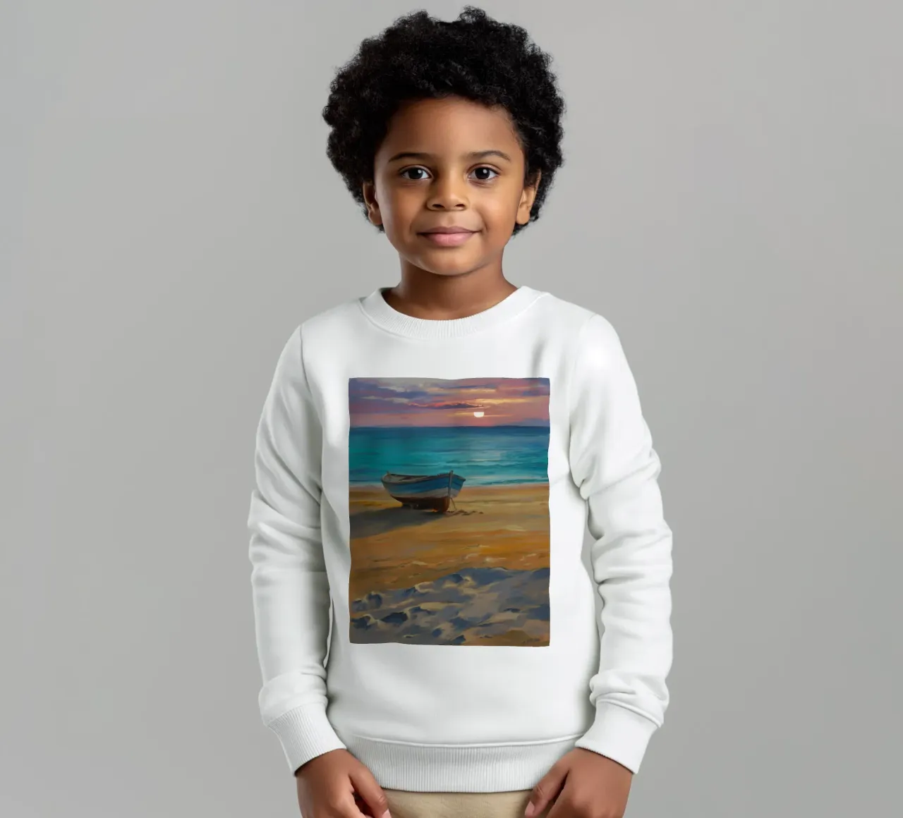 Tramonto in riva al mare Solitudine felpa bambino da Mystic Grain