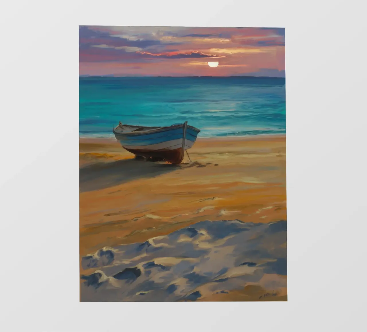 Tramonto in riva al mare Solitudine telo in pvc da Mystic Grain