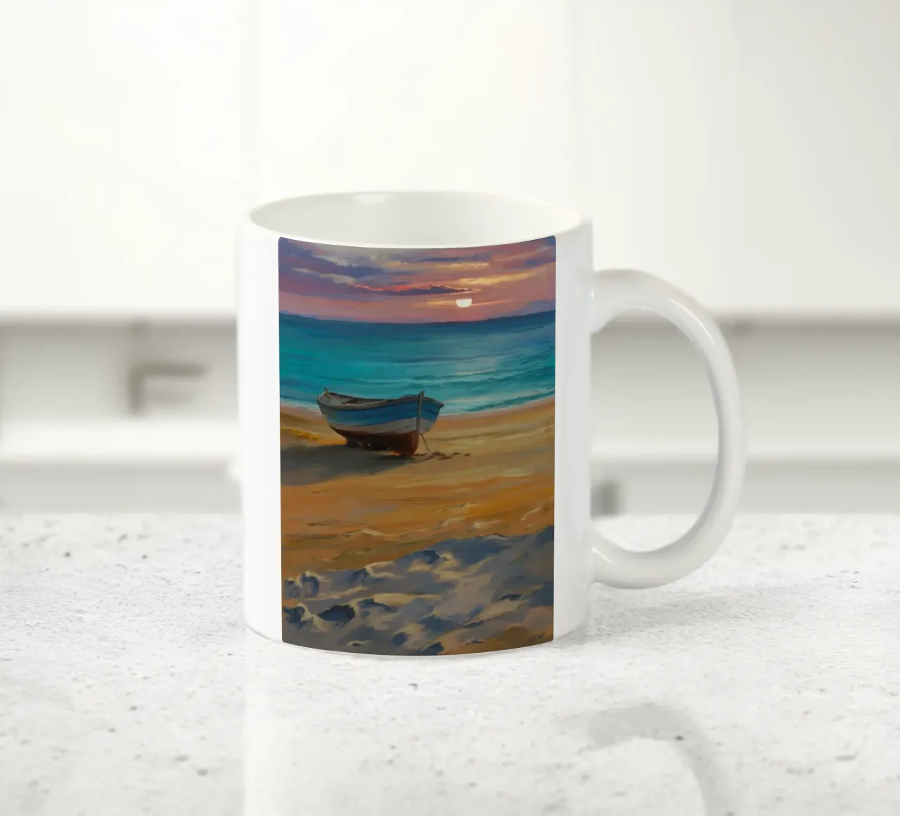 Tramonto in riva al mare Solitudine tazza in ceramica da Mystic Grain