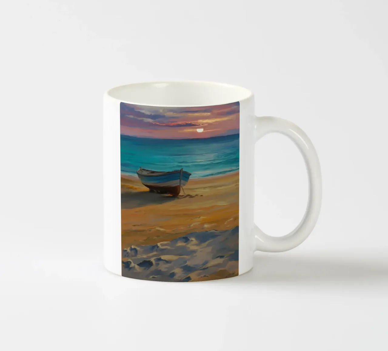 Tramonto in riva al mare Solitudine tazza in ceramica da Mystic Grain