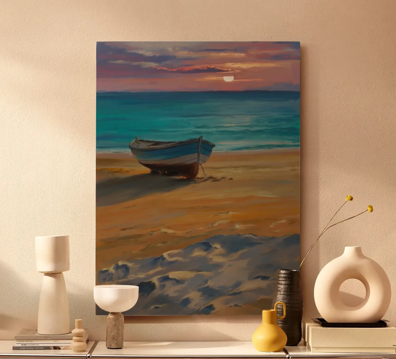 Tramonto in riva al mare Solitudine alluminio dibond da Mystic Grain