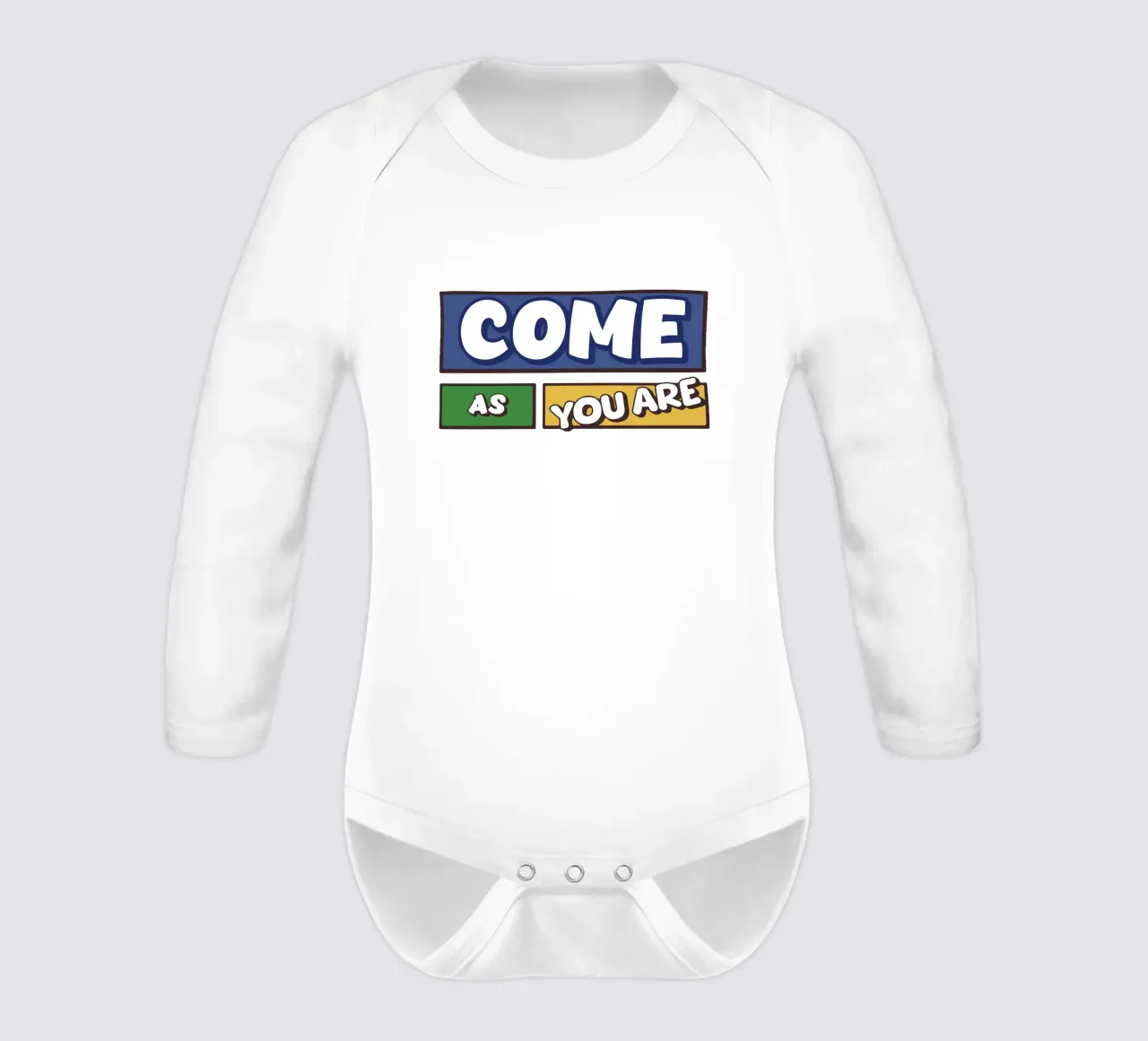 Come as you are long-sleeve baby romper by Gunawan Rb