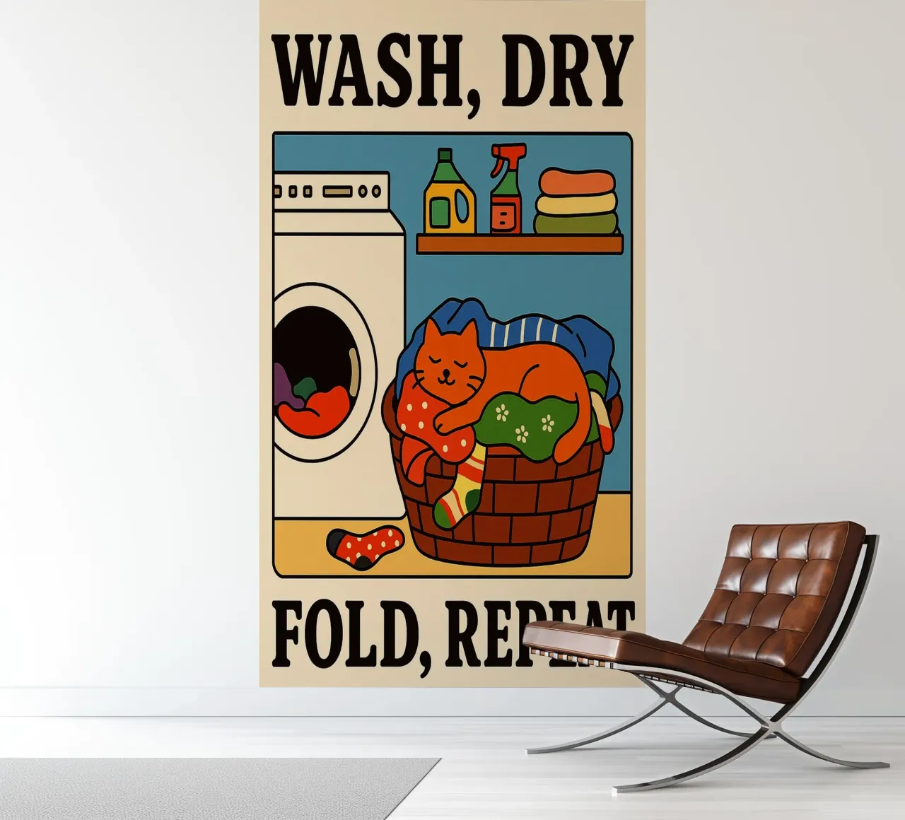 wash dry fold repeat cute cat photo wallpaper by the gindils
