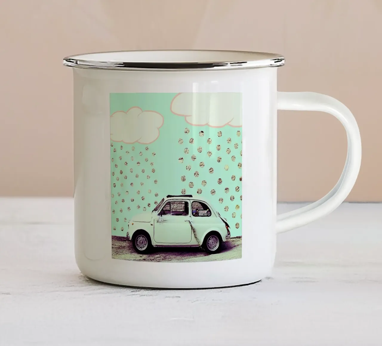 this is what happens in a normal life taza de esmalte de FinnanoFenno
