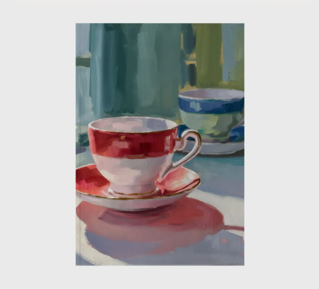 Red Stripe Teacup notebook by Mystic Grain