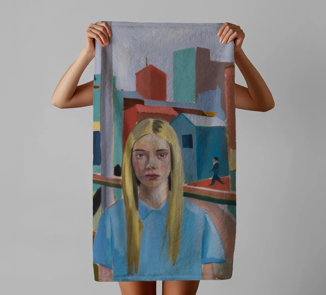 Ragazza al balcone asciugamano da bagno da Mystic Grain