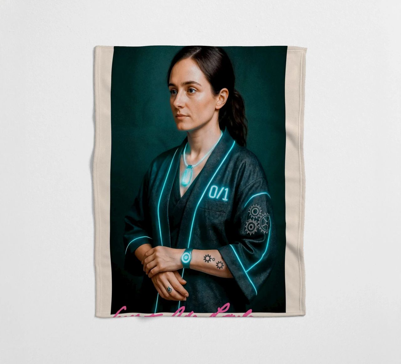 Ada Lovelace – Code & Circuit fleece blanket by CNTRL