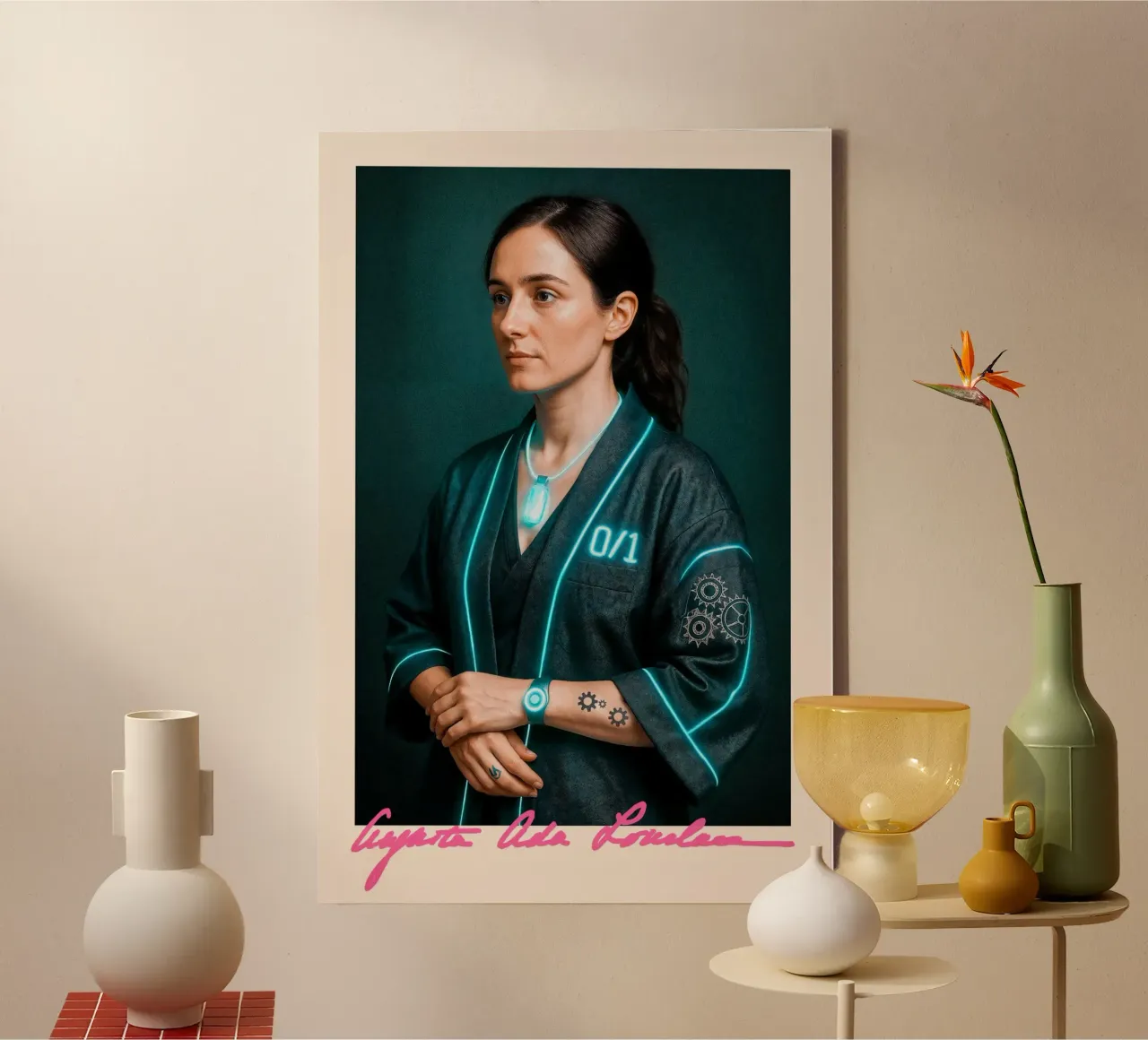 Ada Lovelace – Code & Circuit Leinwand von CNTRL