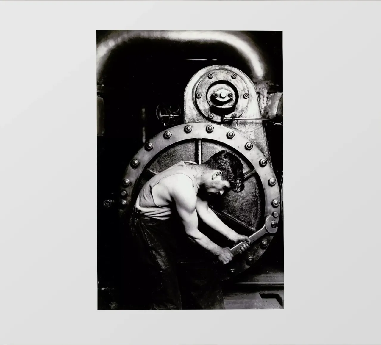 Lewis Wickes Hine - Power House Mechanic pellicola backlit da ARTOTHEK