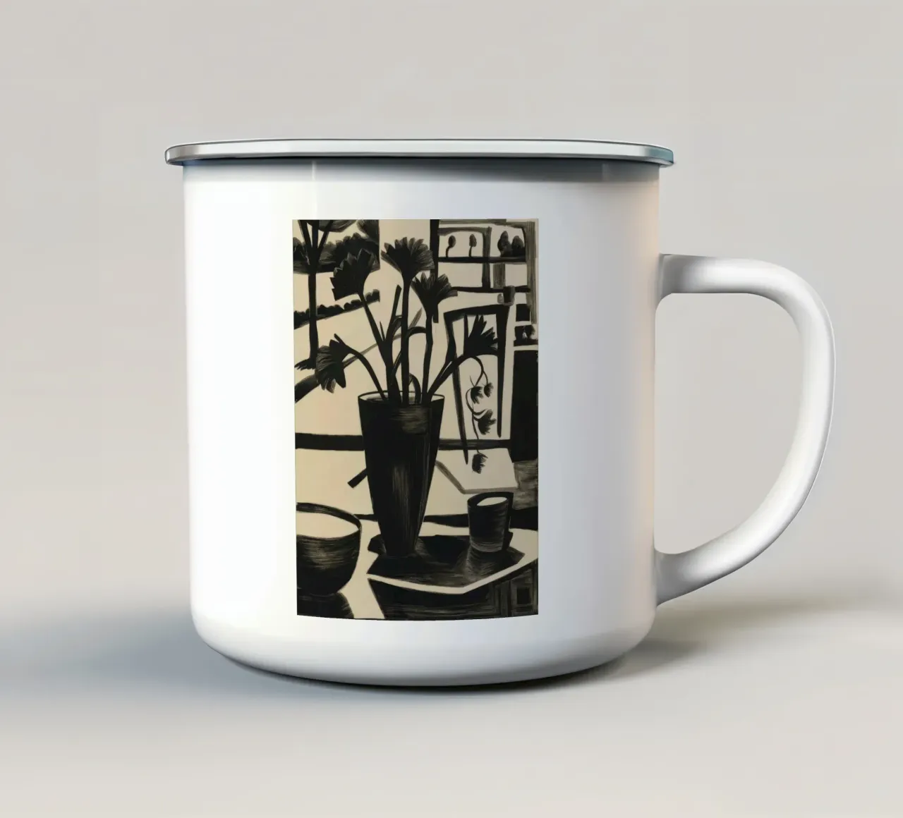 Tavolo monocromatico Bloom tazza in smalto da Mystic Grain