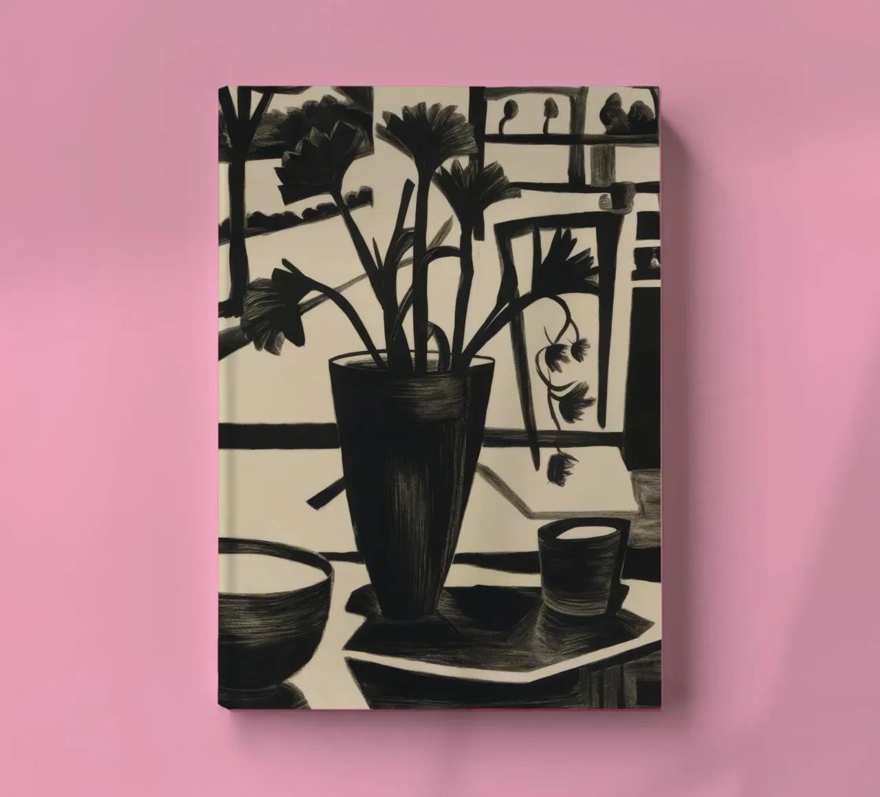 Monochrome Tischblüte Notizbuch von Mystic Grain