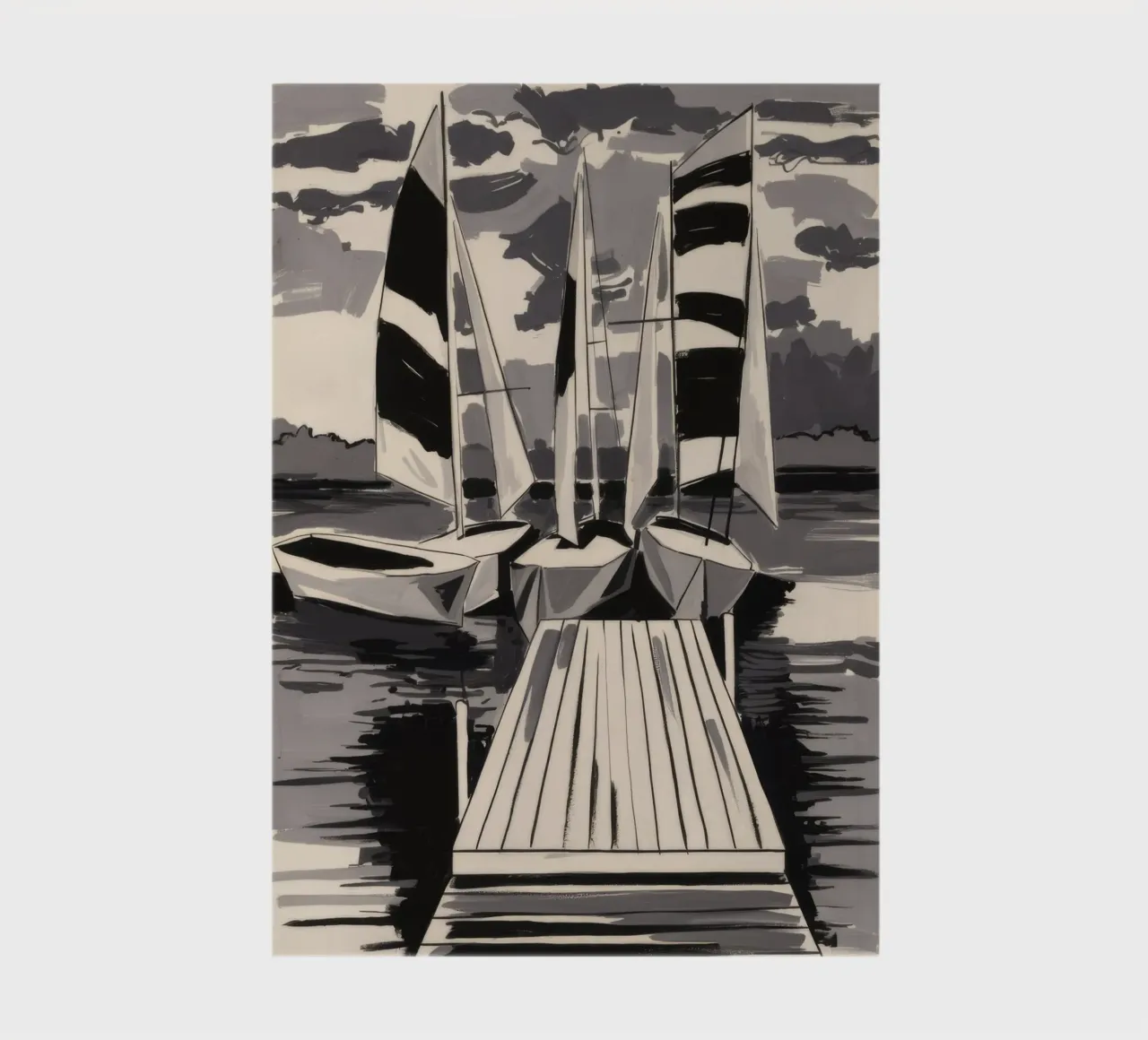 Striped Sails Moored notebook by Mystic Grain