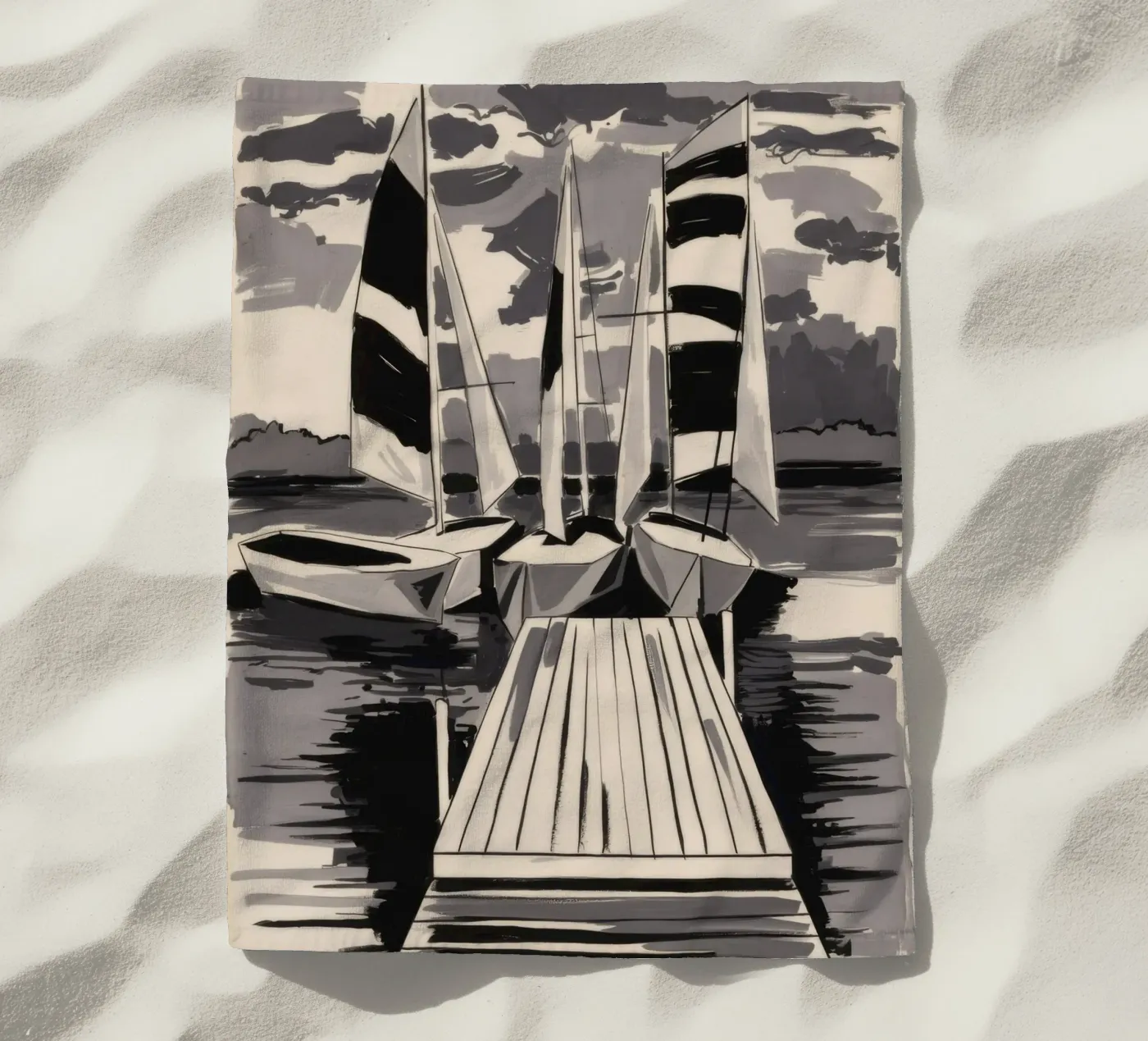 Striped Sails Moored strandhanddoek van Mystic Grain