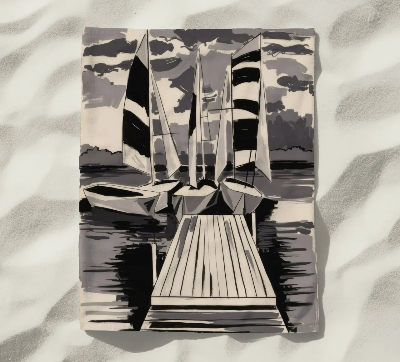 Vele a strisce ormeggiate telo mare da Mystic Grain