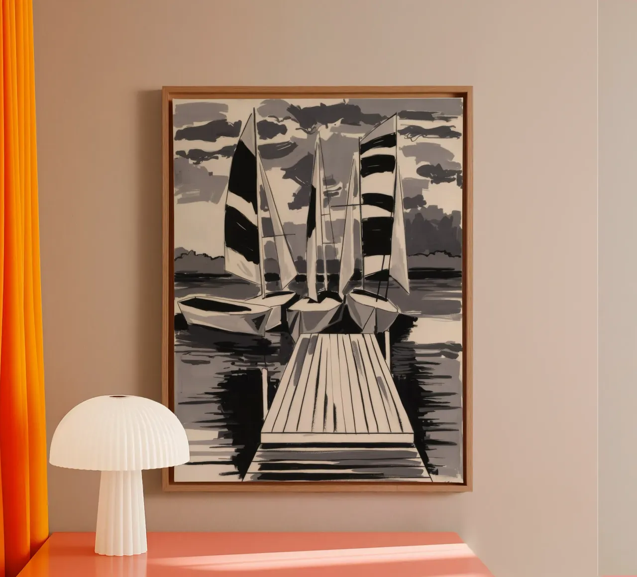 Vele a strisce ormeggiate tela con Cornice a cassetta da Mystic Grain