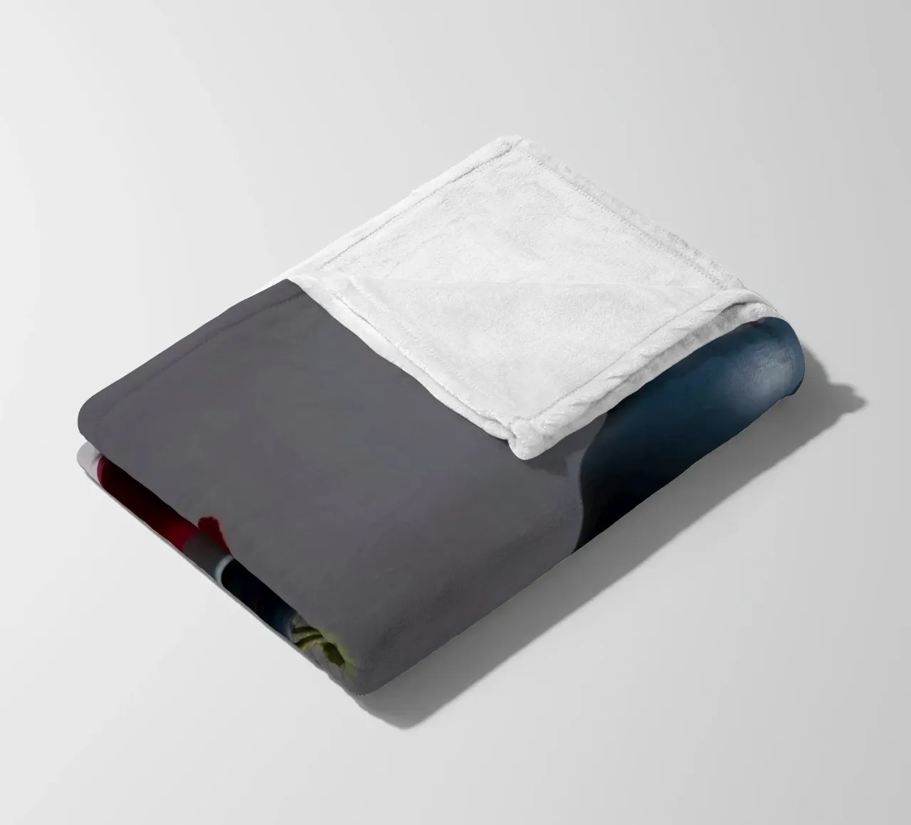 vasi blu scuro con fiori vivaci su un tavolo minimalista coperta in pile da DesignDoodle
