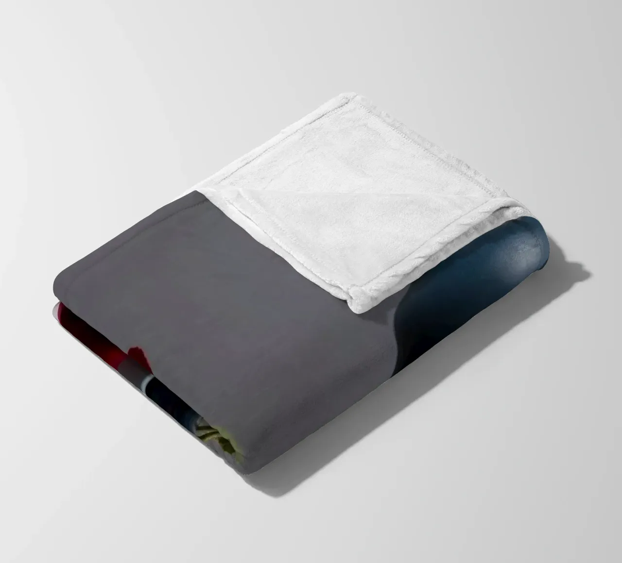 vasi blu scuro con fiori vivaci su un tavolo minimalista coperta in pile da DesignDoodle
