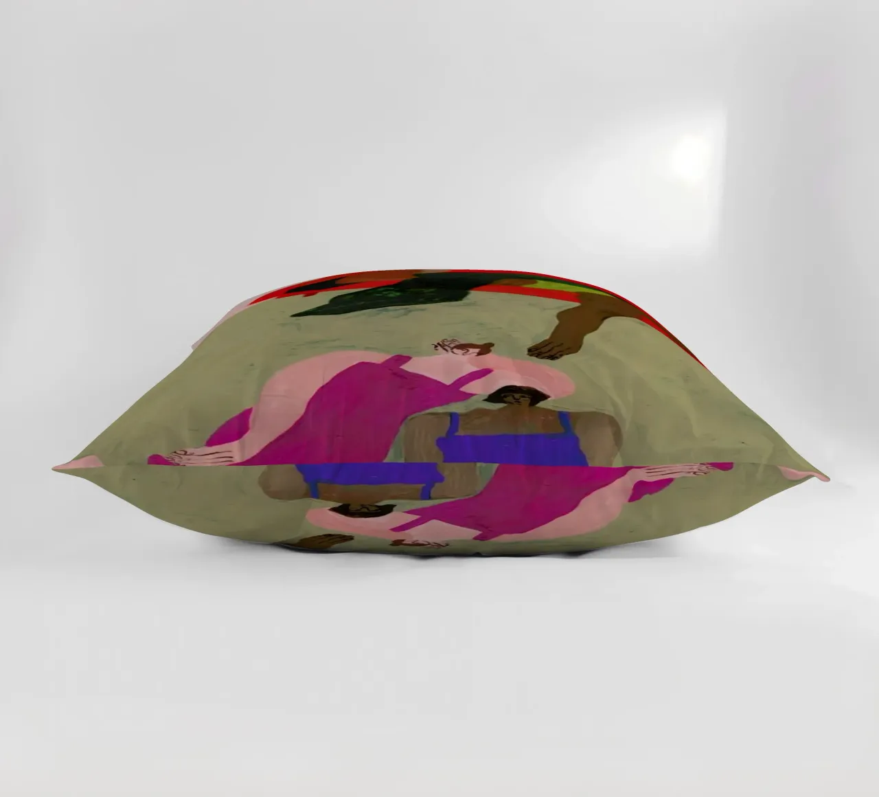 Red Sofa decorative cushion by Nudes and Croissants